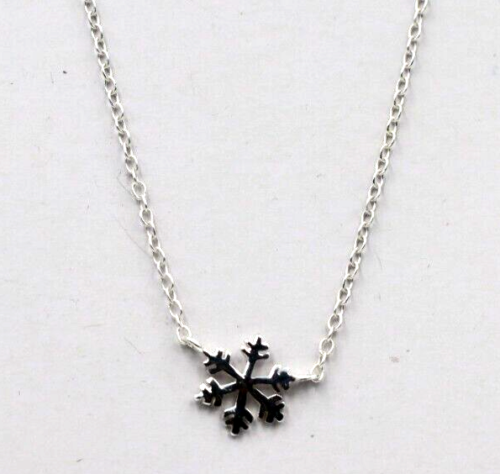 Genuine Sterling Silver 925 Snowflake Pendant + Chain Necklace