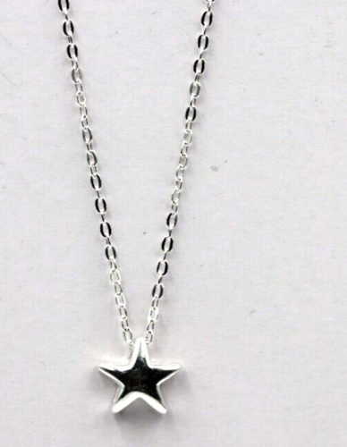 Genuine Sterling Silver 925 Star Pendant + Chain Necklace