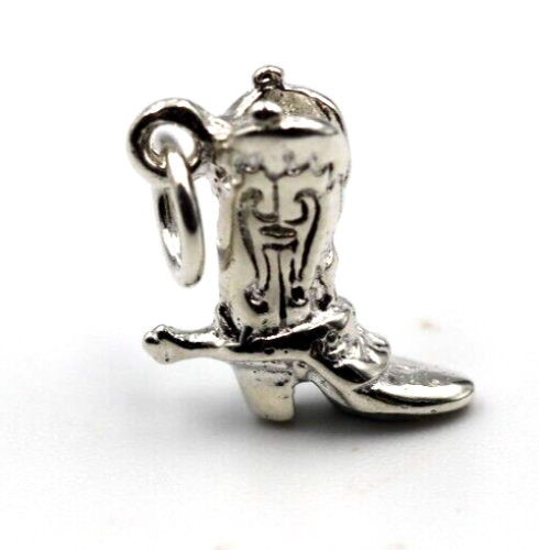 Genuine Sterling Silver 925 Cowboy Boot Charm Pendant