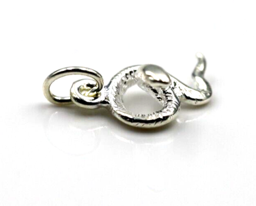 Genuine 925 Sterling Silver Snake Charm Or Pendant