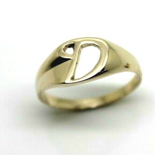 Genuine, Solid 9ct 9k Yellow Or Rose Or White Gold 375 Large Initial Ring D