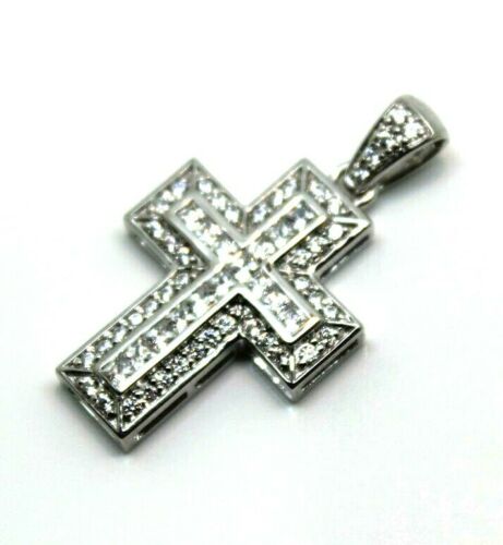 Cubic Zirconia 925  Sterling Silver Huge Cross Pendant *Free Express Post In Oz