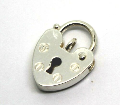 Small 11mm Sterling Silver Screw Heart Pendant Padlock