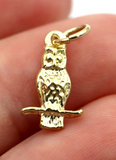 Kaedesigns New 9ct Yellow Gold Solid Owl Bird Pendant or Charm