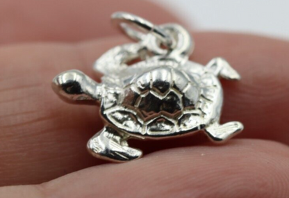 Genuine Sterling Silver 925 Turtle Charm / Pendant