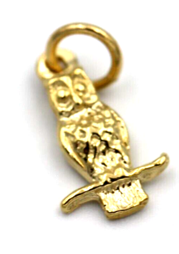 Kaedesigns New 9ct Yellow Gold Solid Owl Bird Pendant or Charm