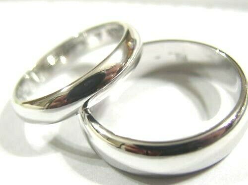 Kaedesigns Genuine 2 X Custom Made Solid 18ct 750 White Gold Wedding Bands Rings
