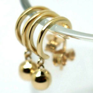 Genuine New 9ct 9k Yellow, Rose or White Gold 6mm Stud Drop Ball Earrings