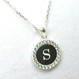 Sterling Silver Cubic Zirconia Initial S Pendant with 45cm Chain
