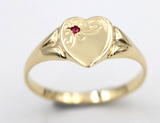 Genuine 9ct 9K Yellow Gold Ruby (Birthstone- July) Signet Ring 265