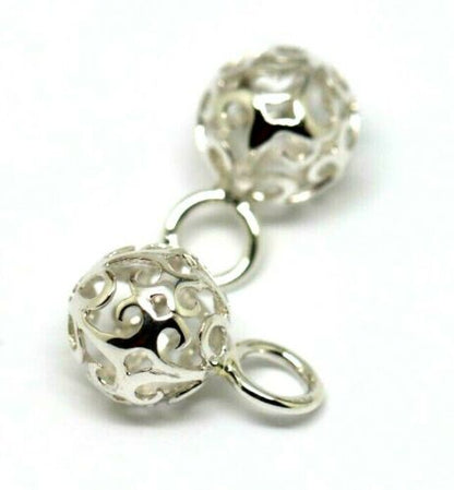 Kaedesigns New Sterling Silver 10mm Filigree Flower Balls Charm Earrings