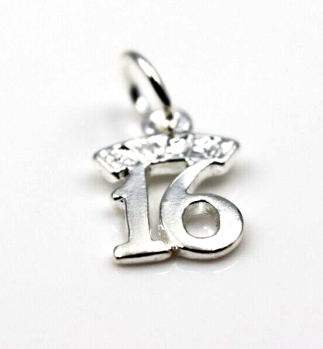 Kaedesigns New Small Genuine Sterling Silver Sweet 16 Pendant / Charm