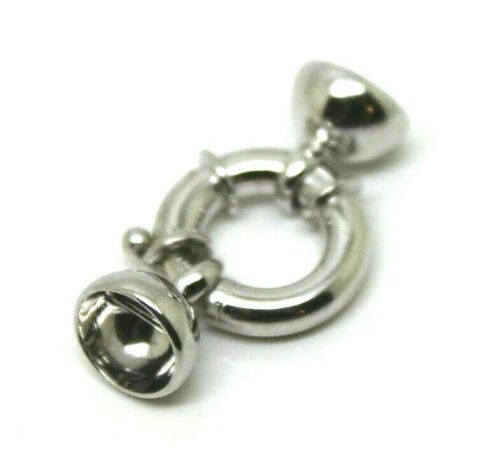 Sterling Silver 925 Bolt Ring Clasp 16mm x 4mm Oval Caps Necklace Catch