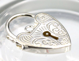 Genuine 15mm Sterling Silver Engraved Heart Padlock Locket