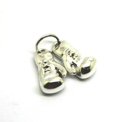 Genuine 925 Med-Large Sterling Silver Boxing Gloves One Pair Pendant Charm