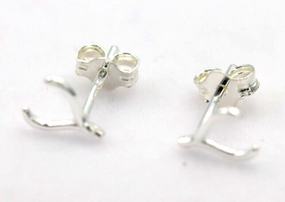 Kaedesigns New Sterling Silver Small Size Wishbone Stud Earrings