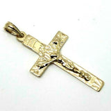 Genuine 9ct 9k Rose Or Yellow Or White Gold Crucifix Cross Pendant