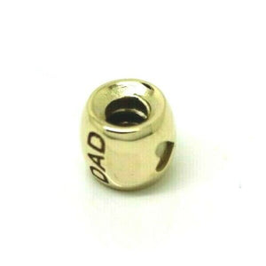 Genuine 14ct Yellow or Rose or White Gold DAD BEAD CHARM