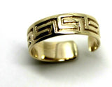 Large Size O / 7 9ct 375 Yellow, Rose Or White Gold Greek Key Toe Ring