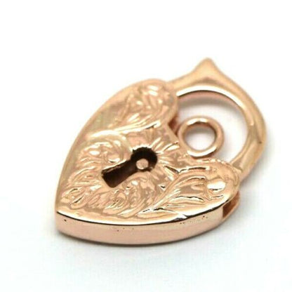 Small 12mm x 16mm 9ct 9k Yellow, Rose or White Gold Filigree Heart Pendant Padlock