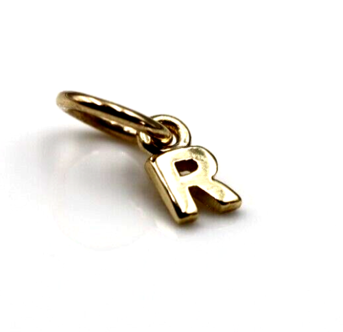 Genuine 9ct 9kt Genuine Tiny Very Small Yellow, Rose or White Gold Initial Pendant Charm R