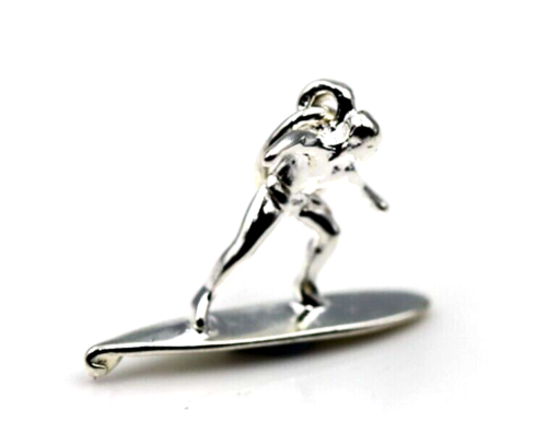 Kaedesigns New Sterling Silver Solid Surfer Pendant / Charm