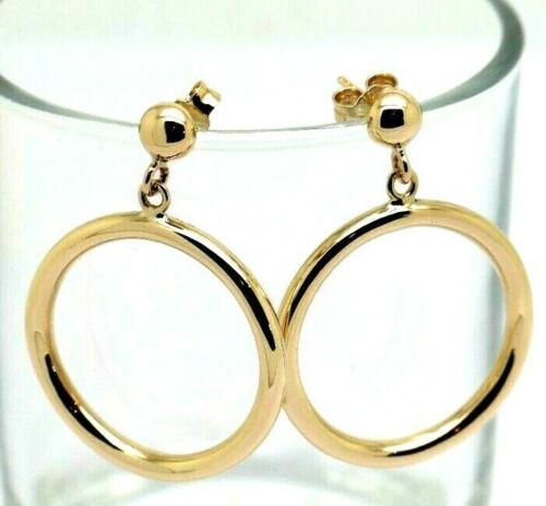 Genuine 9ct 9k Yellow, Rose or White Gold 6mm Half Ball Hoop Stud Circle Earrings