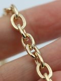 Handmade Heavy Genuine 50cm 9ct Yellow, Rose or White Gold Paper Clip Chain Necklace with Bolt ring