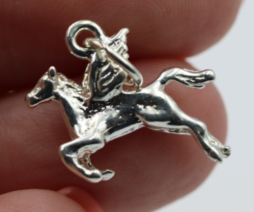 Genuine Sterling Silver or 9ct Yellow Gold 3D PEGASUS Winged Flying Horse Pendant Charm -Free post