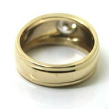 Size N 1/2 Genuine 9ct Yellow, Rose or White Gold 9mm Wide Dome Ring With Cubic Zirconia Dress Ring