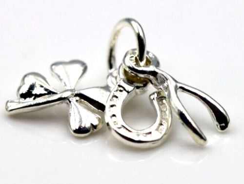 Sterling Silver Lightweight Lucky Good Luck Horseshoe Pendant Charm -Free post