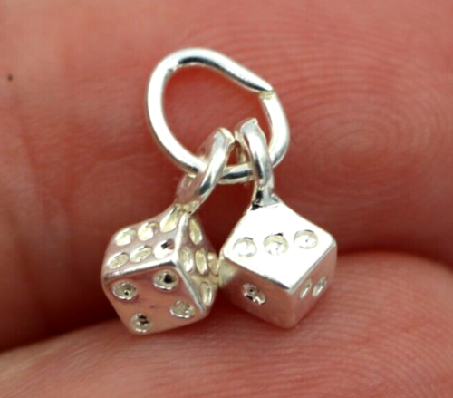 Sterling Silver Small lightweight Dice Charms or Pendant