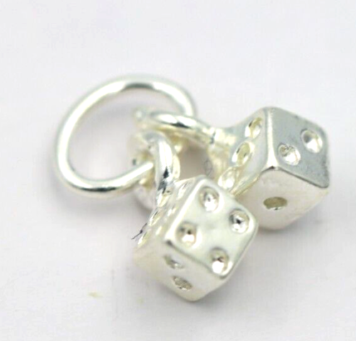 Sterling Silver 925 Small lightweight Dice Charms or Pendant