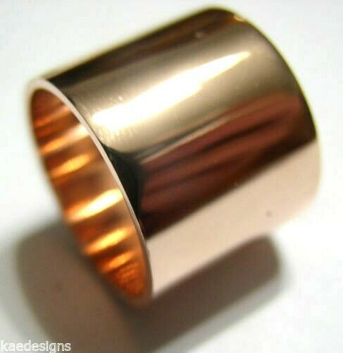 Kaedesigns New Genuine 18 Grams Heavy 9ct Rose Gold Solid 16mm Wide Band Ring