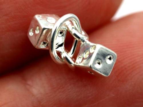 Sterling Silver Small lightweight Dice Charms or Pendant