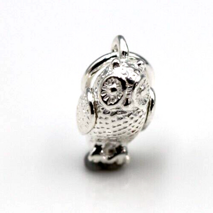 Sterling Silver 925 small lightweight Owl Charm with jump ring