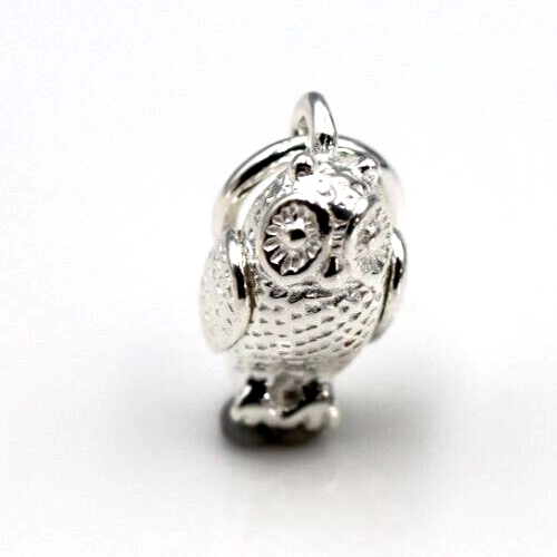 Sterling silver 925 small light weight Owl Charm with jump ring