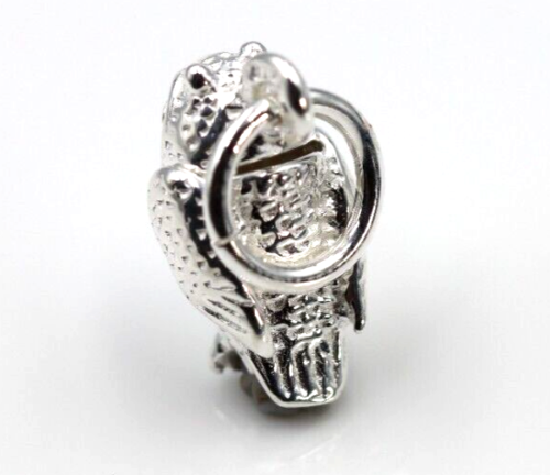 Sterling Silver 925 small lightweight Owl Charm with jump ring