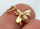 Genuine 9ct Yellow Gold Bee Pendant or Charm