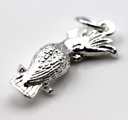 Kaedesigns, New Genuine Sterling Silver 925 Parrot Cockatoo Pendant Charm