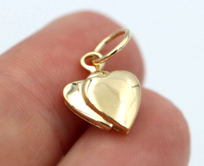 Genuine Small 9k 9ct Yellow, Rose or White Gold Double Heart Pendant or Charm