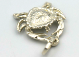 Genuine Sterling Silver Solid Crab Pendant / Charm * Free post