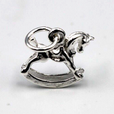 Genuine 925 Sterling Silver Rocking Horse Pendant / Charm - Free post in oz
