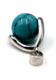 Sterling Silver 925 10mm Turquoise Bead Ball Spinner Pendant -Free post