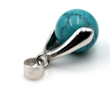 Sterling Silver 925 10mm Turquoise Bead Ball Spinner Pendant -Free post
