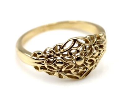 Size I Kaedesigns New Genuine 9ct Yellow, Rose or White Gold 8mm Filigree Ring