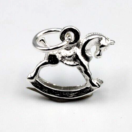 Genuine 925 Sterling Silver Rocking Horse Pendant / Charm