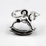 Genuine 925 Sterling Silver Rocking Horse Pendant / Charm - Free post in oz