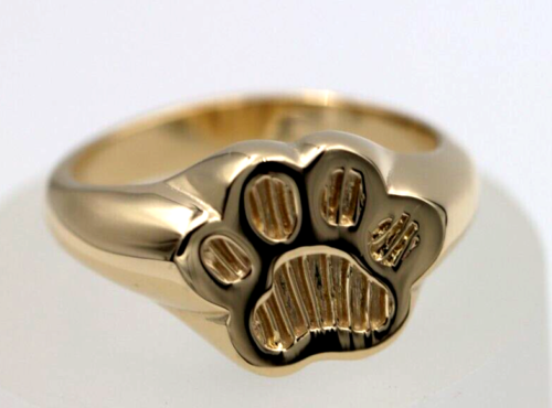 Kaedesigns New Size 7.5 / P 9ct Yellow, Rose or White Gold Dog / Animal Paw Ring