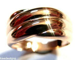 Kaedesigns Size W / 11 1/8 New Genuine 9ct 9k Yellow, Rose or White Gold Heavy Ridged Dome Ring